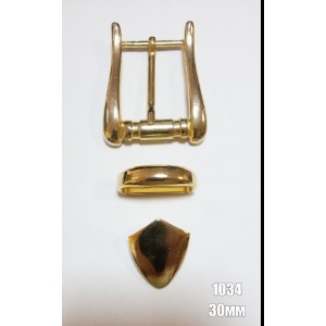 Пряжка тройник 1034 (пряжка + шлевка + наконечник) золото